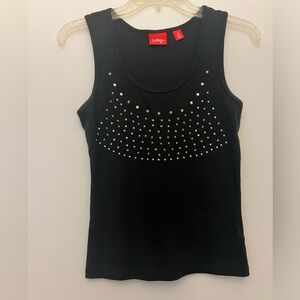 Girls Extra Small Blank Tank with Silver Sequins
